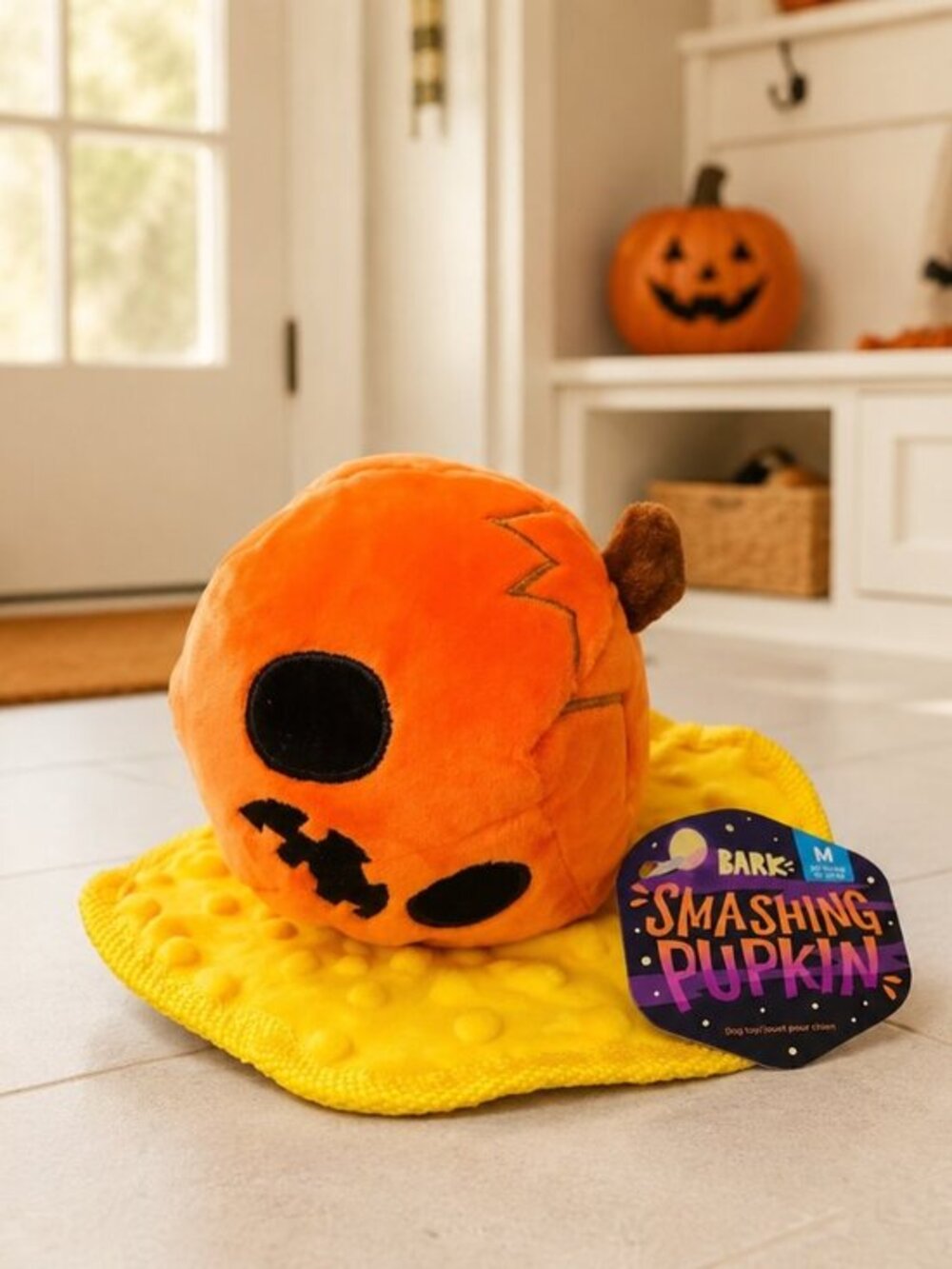 BarkBox Smashing Pupkin Halloween Pumpkin Dog Toy Plush NWT